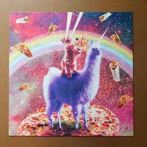 Buffalo Games Laser Llama Kitty 300 Piece Jigsaw Puzzle Pizza Taco Quirky 2020